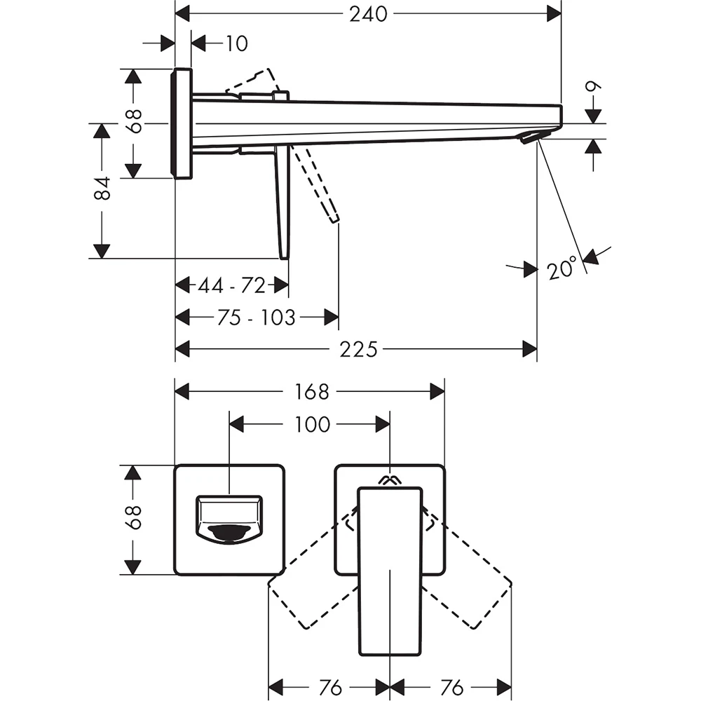 Hansgrohe Metropol 22,5 Cm Mat Siyah Ankastre Lavabo Bataryası 32526340 2