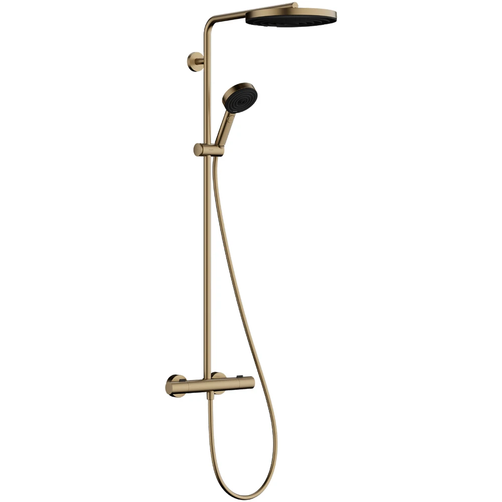 Hansgrohe Pulsify S Puro Showerpipe 260 1Jet EcoSmart Ecostat Bronz Son Kat Fine ve El Duşu - 24237140