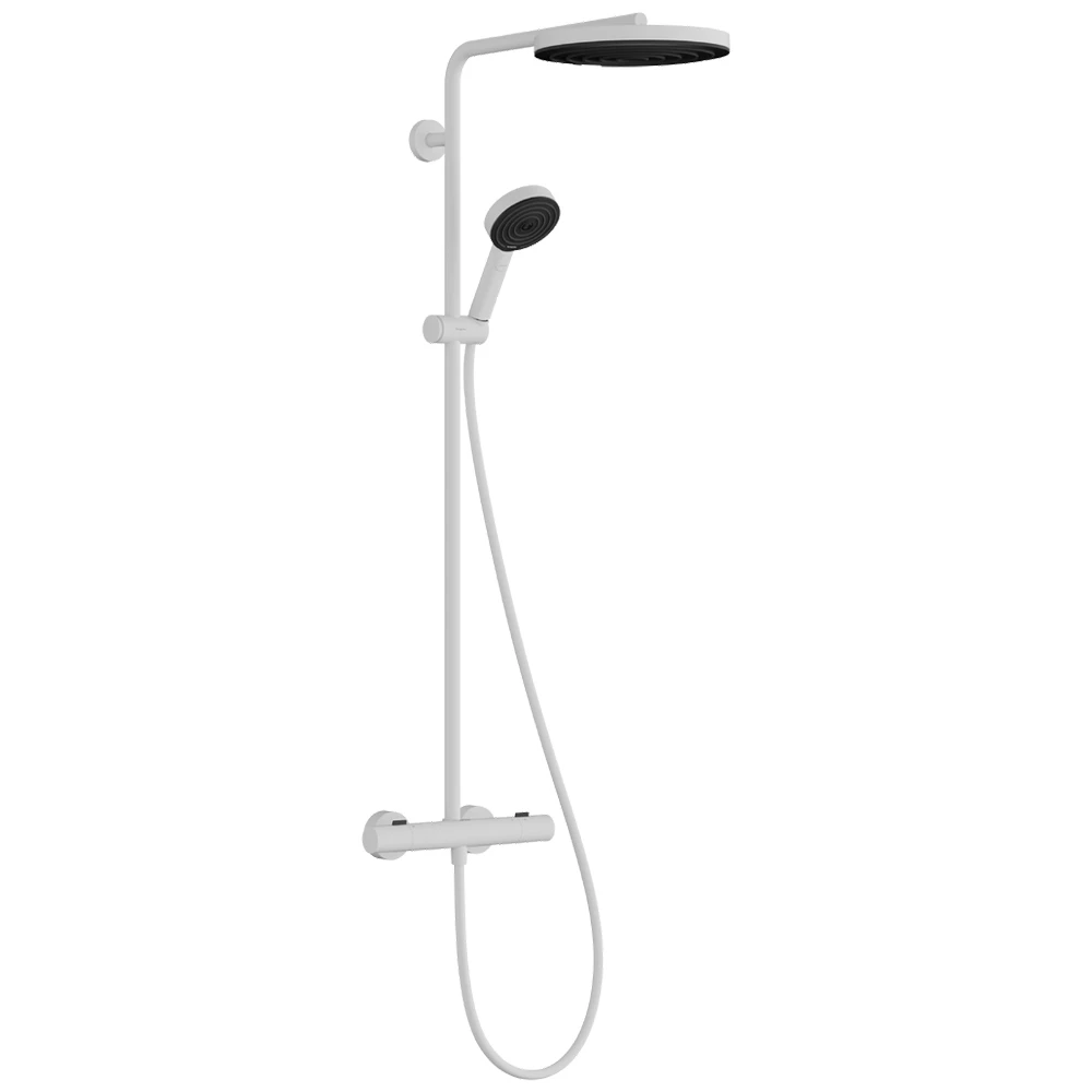 Hansgrohe Pulsify S Puro Showerpipe 260 1Jet EcoSmart Ecostat Mat Beyaz Fine ve El Duşu - 24237700