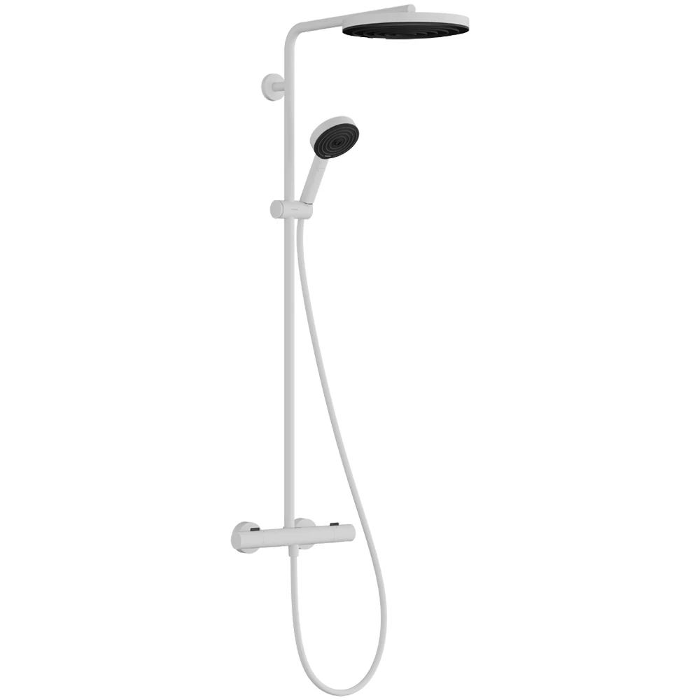 Hansgrohe Pulsify S Puro Showerpipe 260 1Jet Ecostat Mat Beyaz Fine ve El Duşu - 24236700