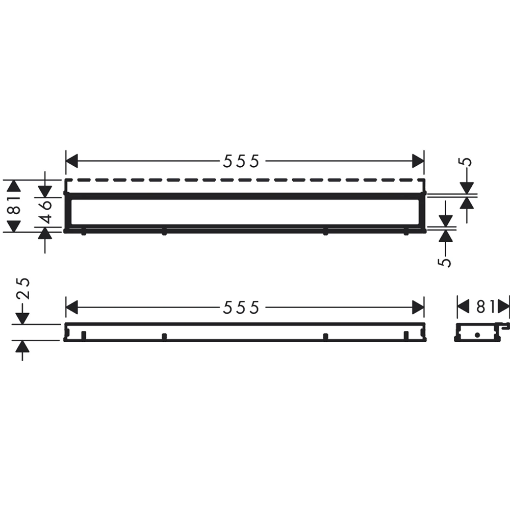 Hansgrohe RainDrain Match 60 Cm Çerçeveli Mat Paslanmaz Çelik Duş Kanalı 56036800 2