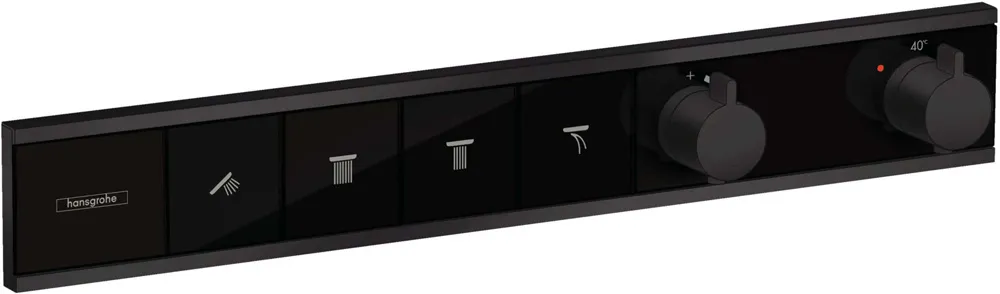 Hansgrohe RainSelect 4 Çıkış İçin Satin Siyah Termostatik Ankastre Banyo Bataryası - 15382670