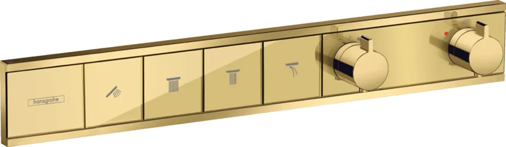 Hansgrohe RainSelect 4 Çıkış İçin Parlak Altın Termostatik Ankastre Banyo Bataryası - 15382990