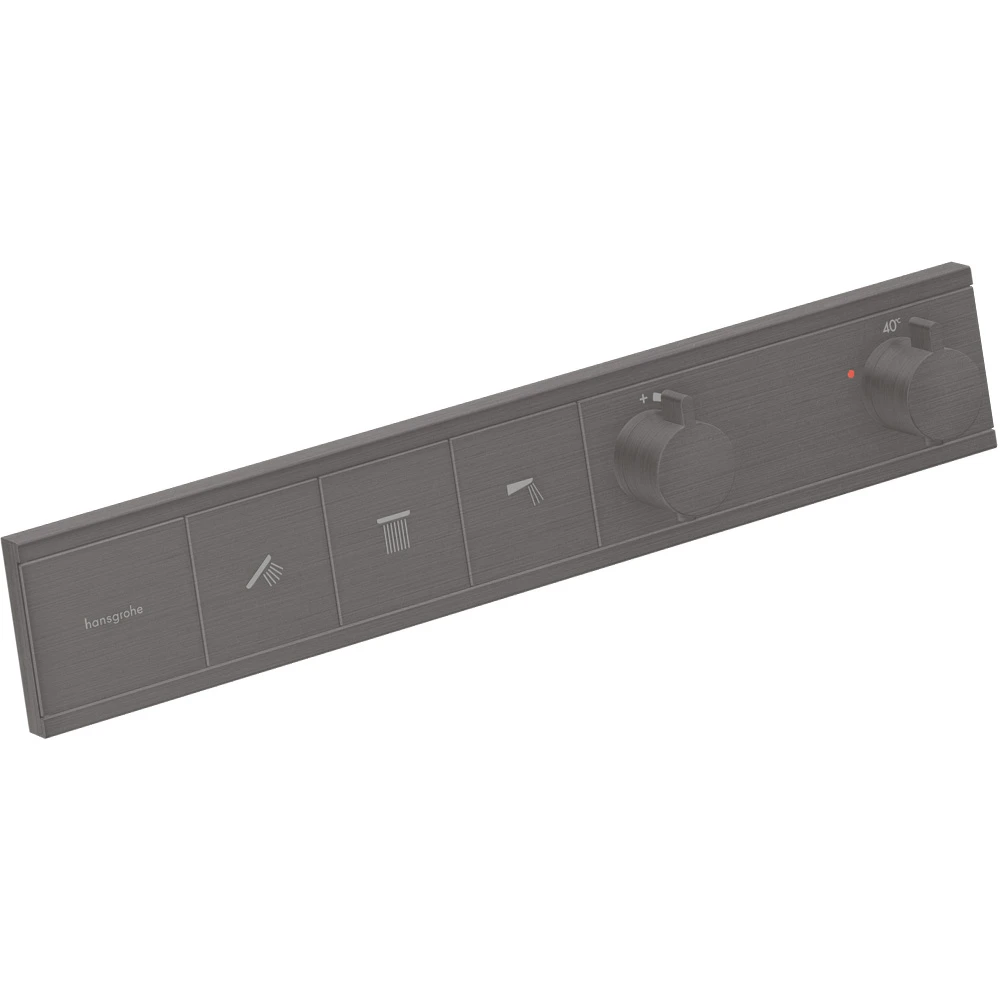 Hansgrohe RainSelect 3 Çıkış İçin Mat Siyah-Krom Termostatik Ankastre Banyo Bataryası - 15381340