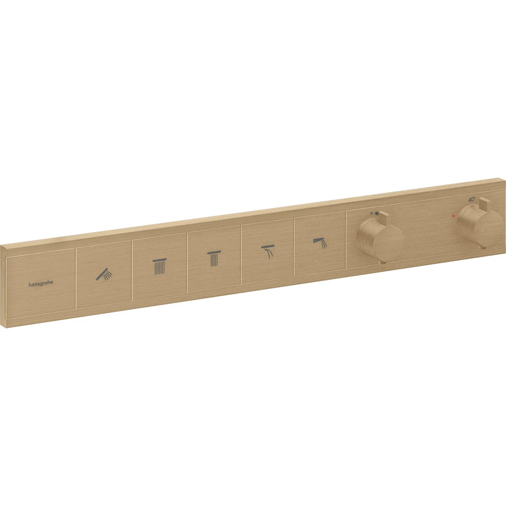 Hansgrohe RainSelect 5 Çıkış İçin Mat Bronz Termostatik Ankastre Banyo Bataryası - 15384140