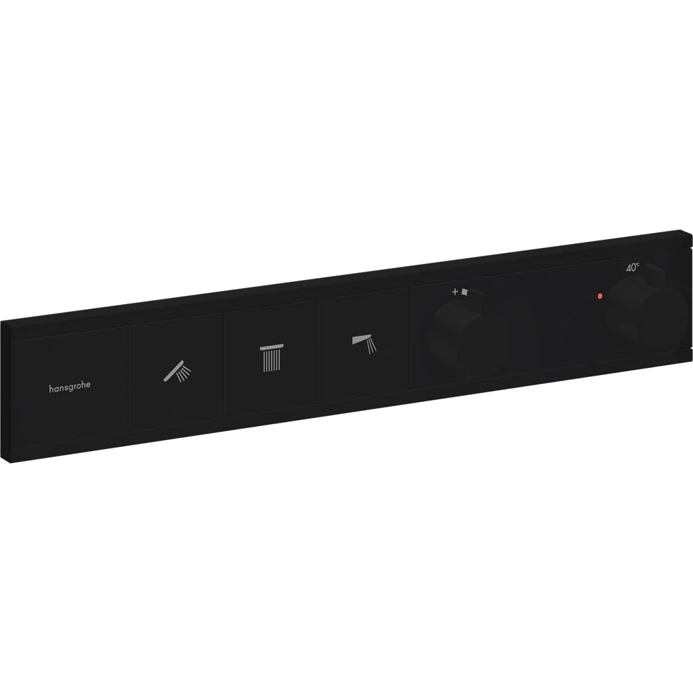 Hansgrohe RainSelect 3 Çıkış İçin Satin Siyah Termostatik Ankastre Banyo Bataryası - 15381670