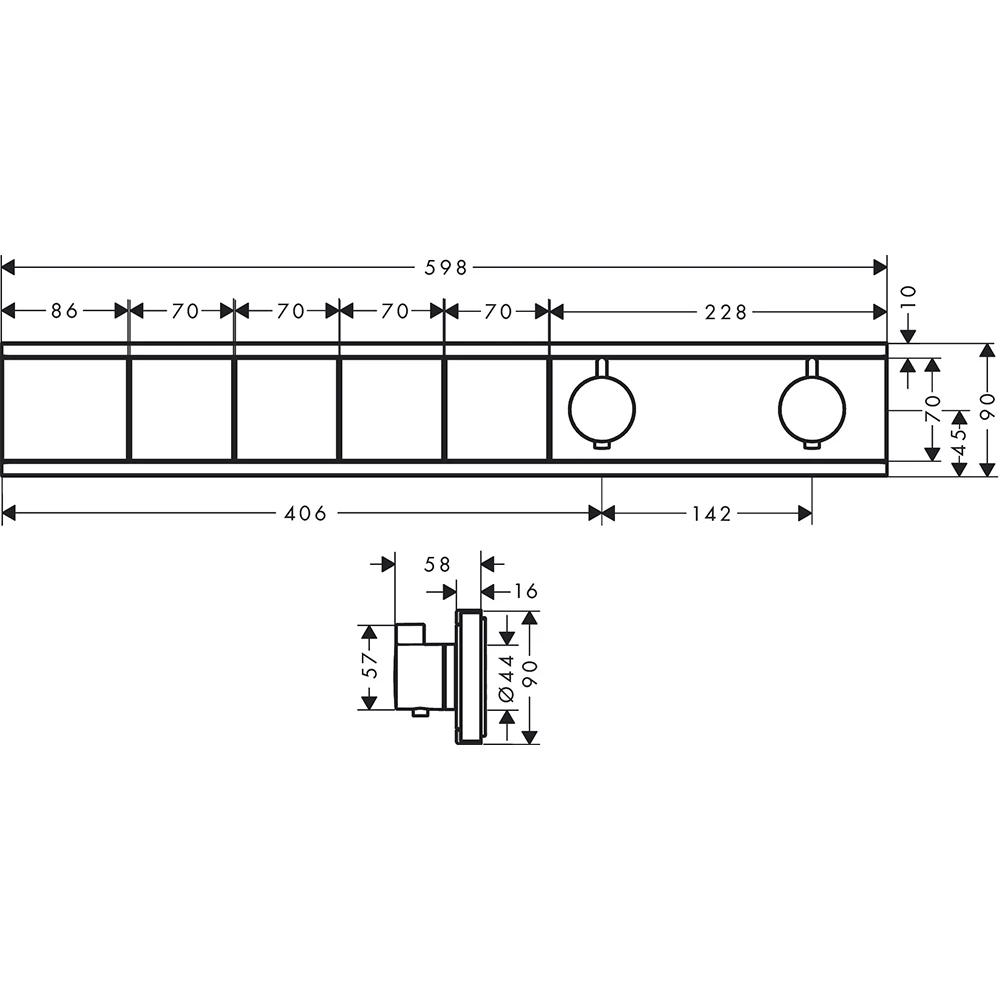 Hansgrohe RainSelect 4 Çıkış İçin Satin Beyaz Termostatik Ankastre Banyo Bataryası - 15382700 2