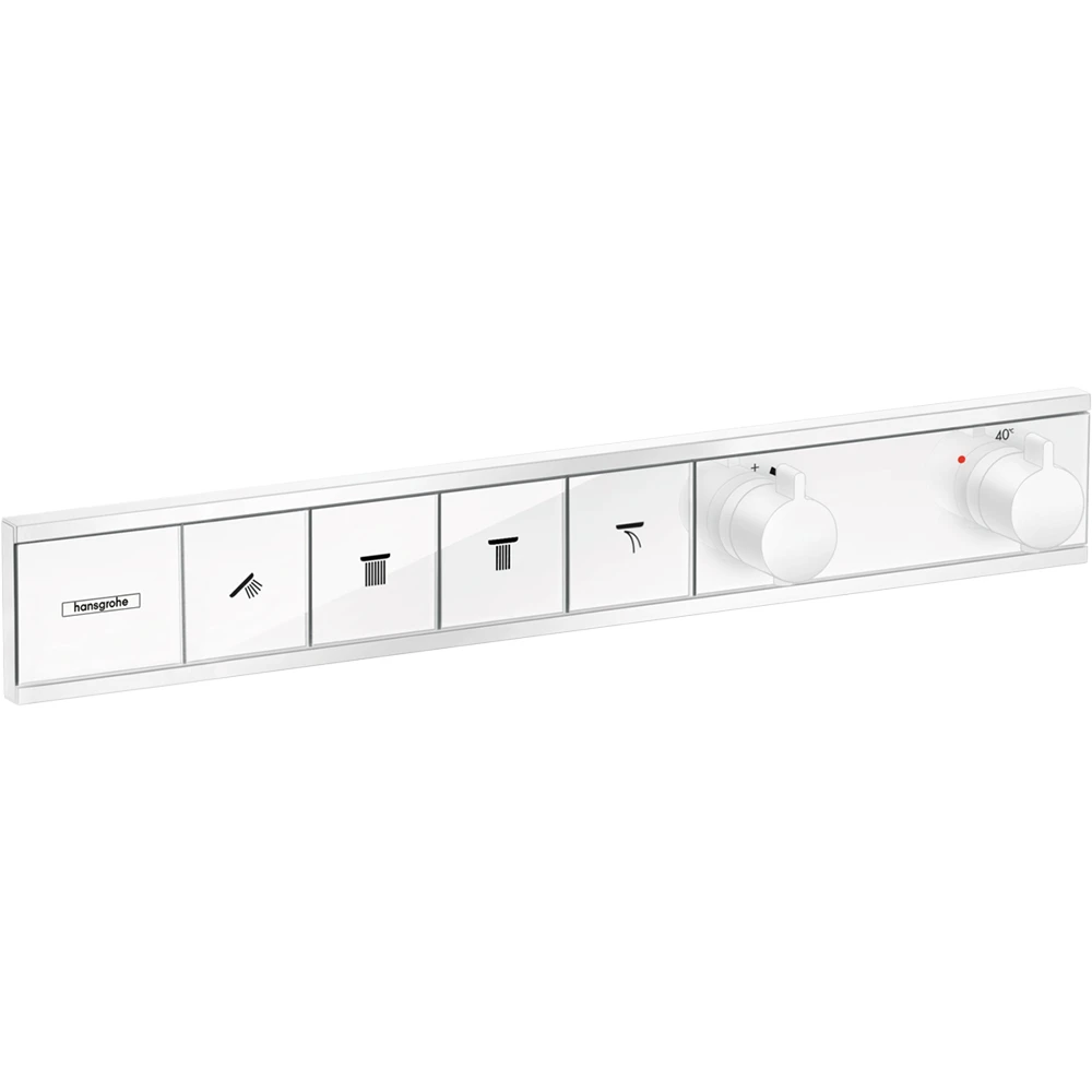 Hansgrohe RainSelect 4 Çıkış İçin Satin Beyaz Termostatik Ankastre Banyo Bataryası - 15382700