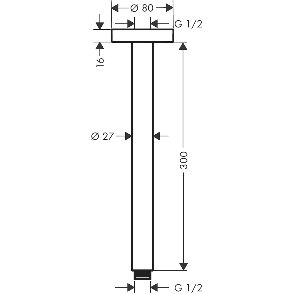 Hansgrohe S 30 Cm Tavan Bağlantısı 27389000 2