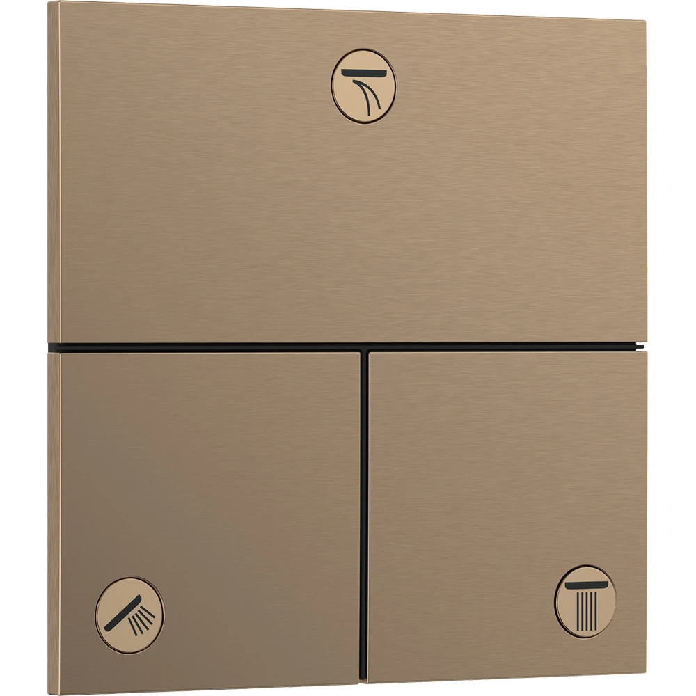 Hansgrohe ShowerSelect Comfort E Mat Bronz 3 Çıkış İçin Valf Ankastre Termostatik Banyo Bataryası 15573140