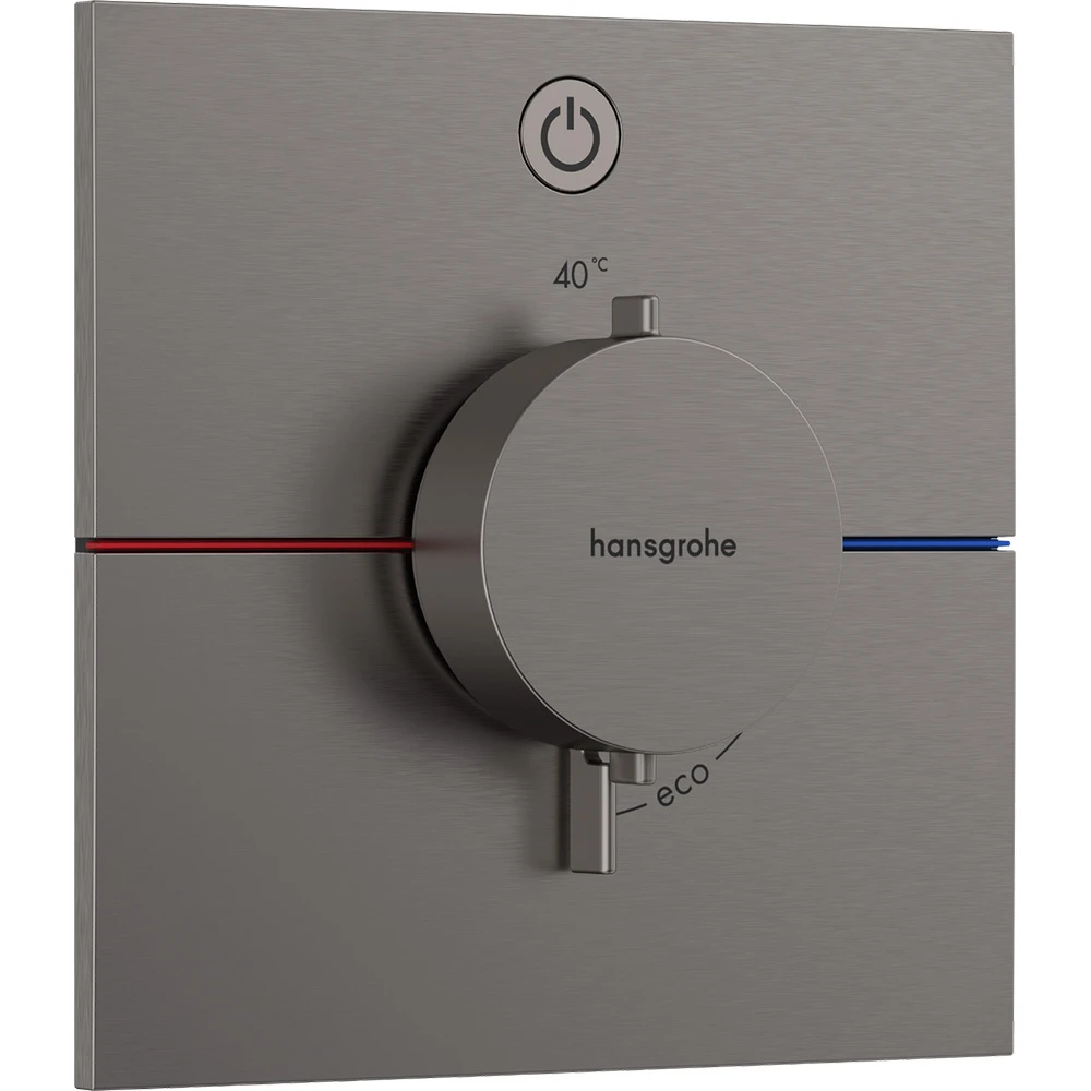 Hansgrohe ShowerSelect Comfort E Mat Siyah Krom 1 Çıkış İçin Ankastre Termostat 15571340