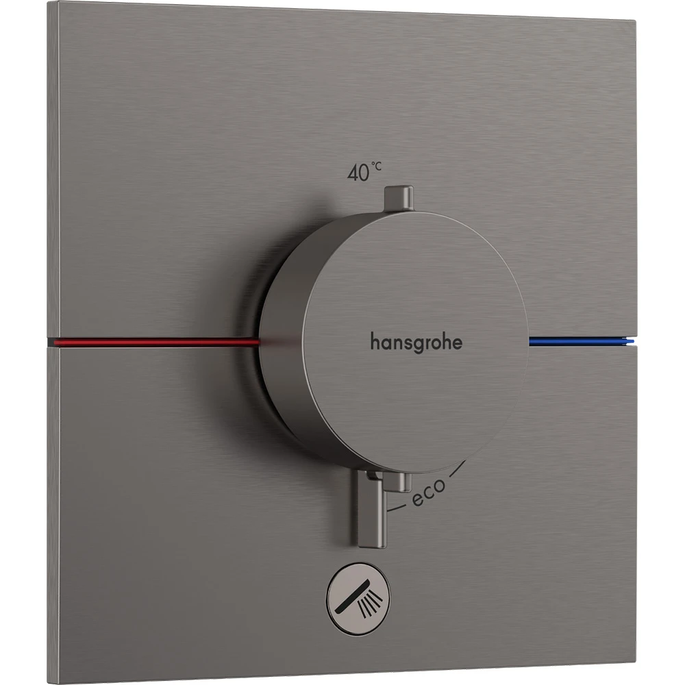 Hansgrohe ShowerSelect Comfort E Mat Siyah Krom Ankastre Termostatik Banyo Bataryası 15575340