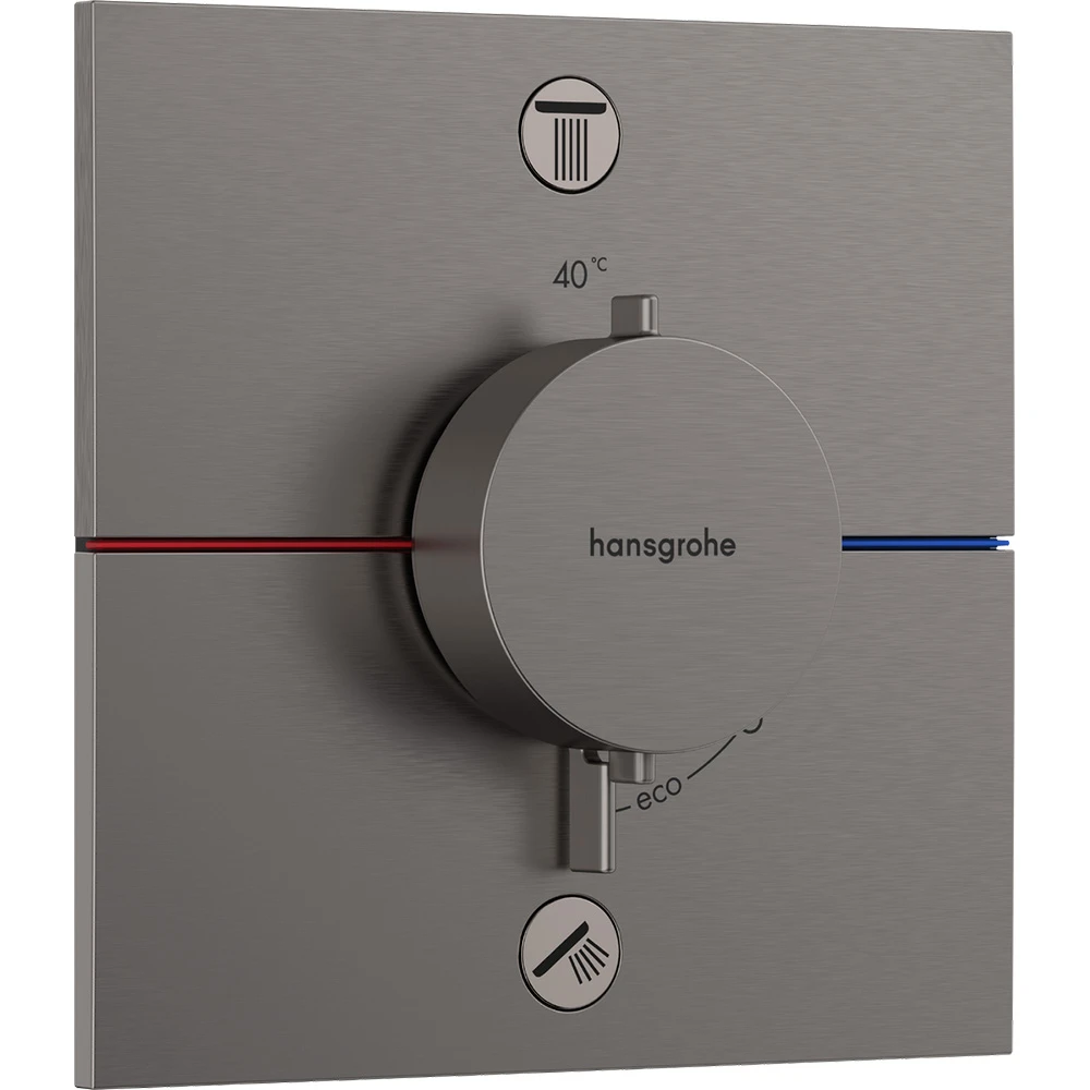 Hansgrohe ShowerSelect Comfort E Mat Siyah Krom Ankastre Termostatik Banyo Bataryası 15578340