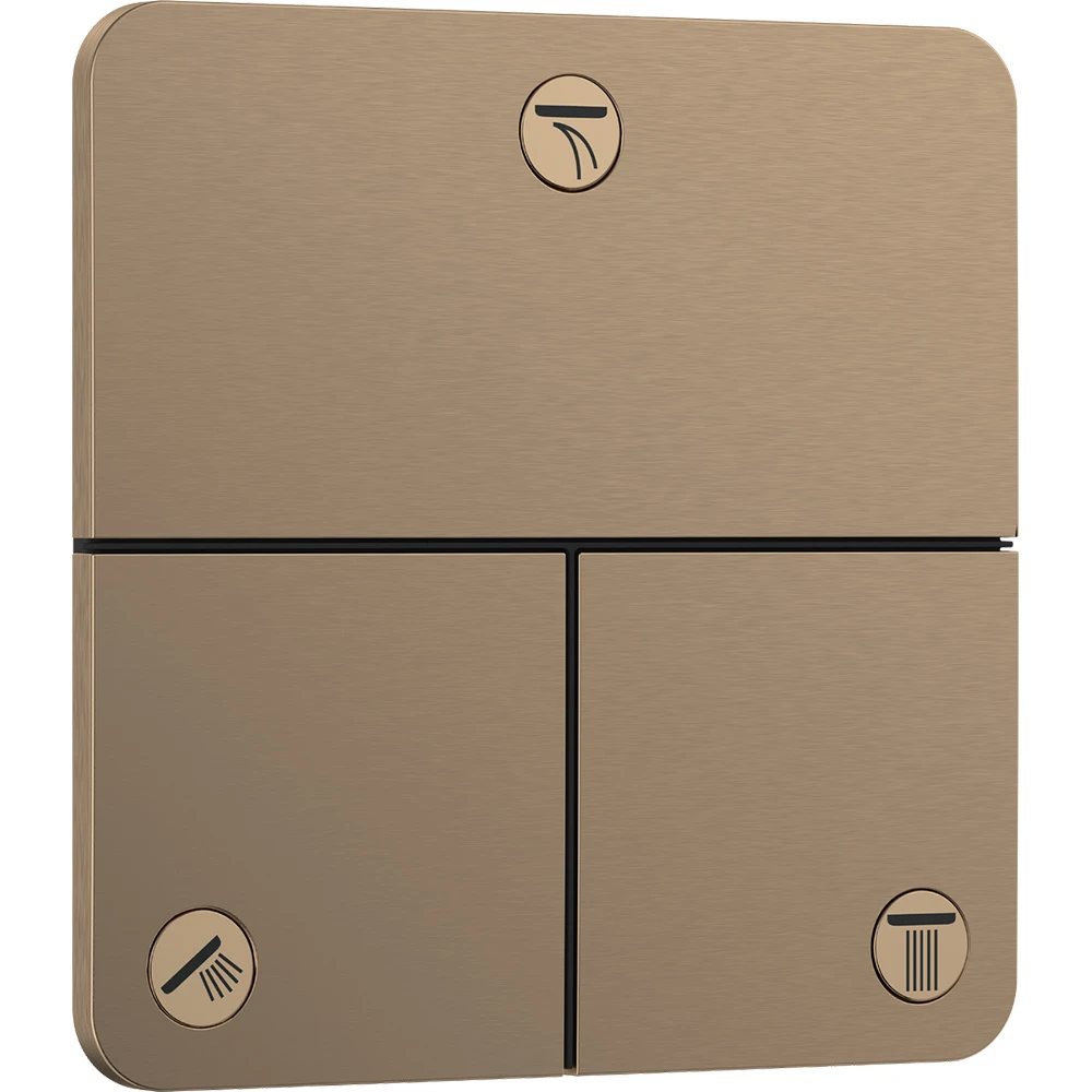 Hansgrohe ShowerSelect Comfort Q Mat Bronz Valf Ankastre 3 Çıkış İçin Termostatik Banyo Bataryası 15587140