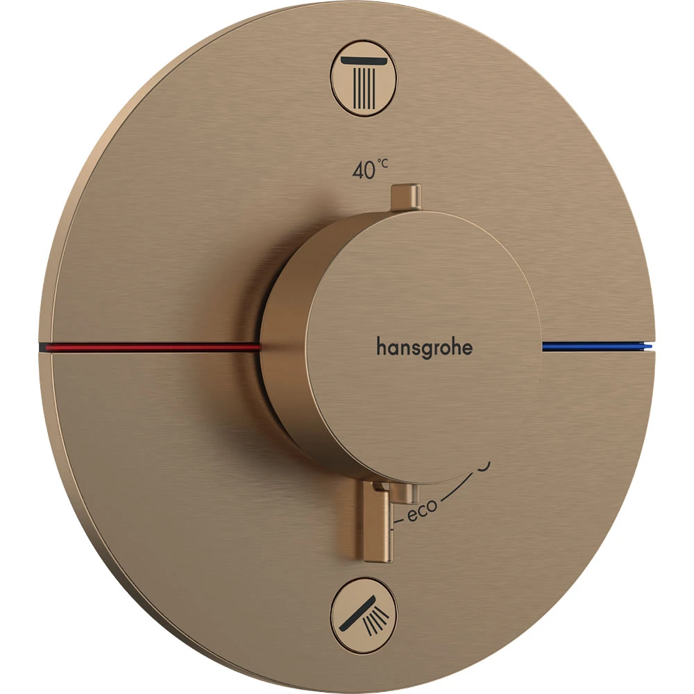 Hansgrohe ShowerSelect Comfort S 2 Çıkışlı Mat Bronz Termostatik Ankastre Banyo Bataryası - 15556140