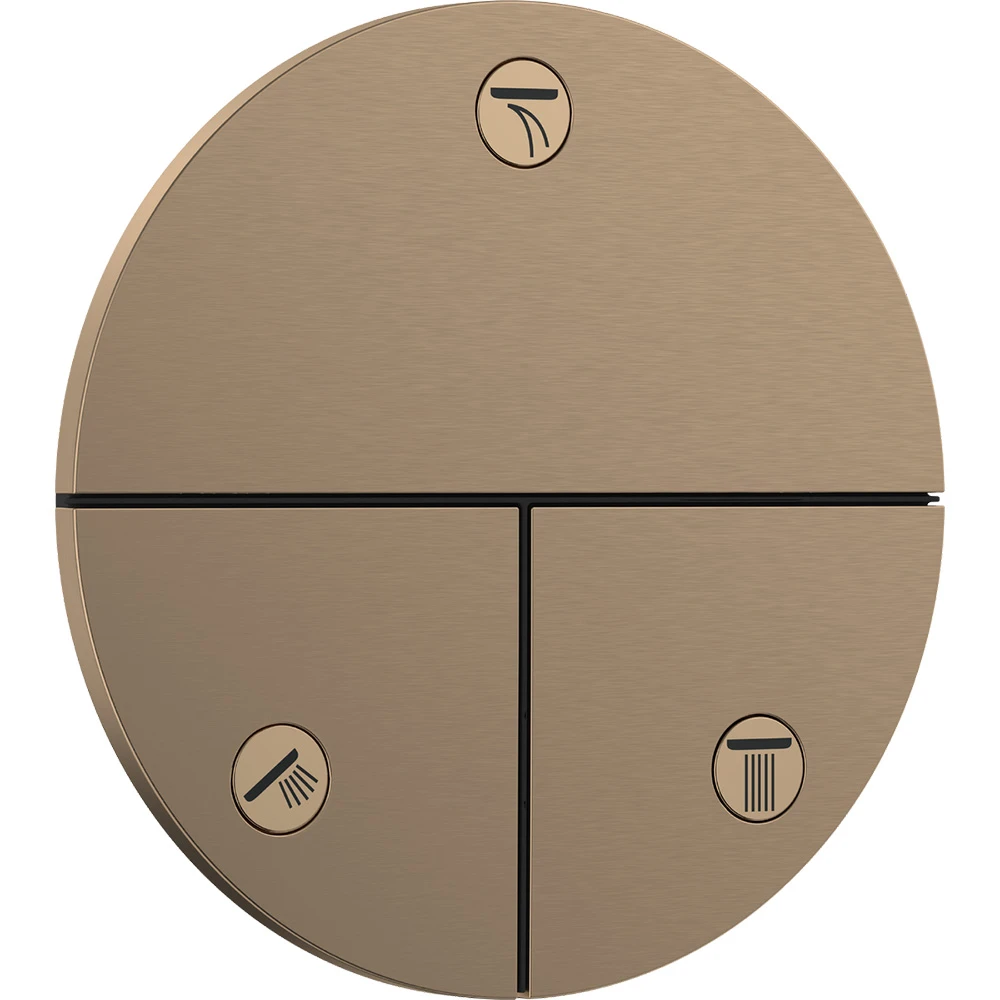 Hansgrohe ShowerSelect Mat Bronz Comfort S Valf 3 Çıkış İçin Ankastre Termostatik Banyo Bataryası 15558140