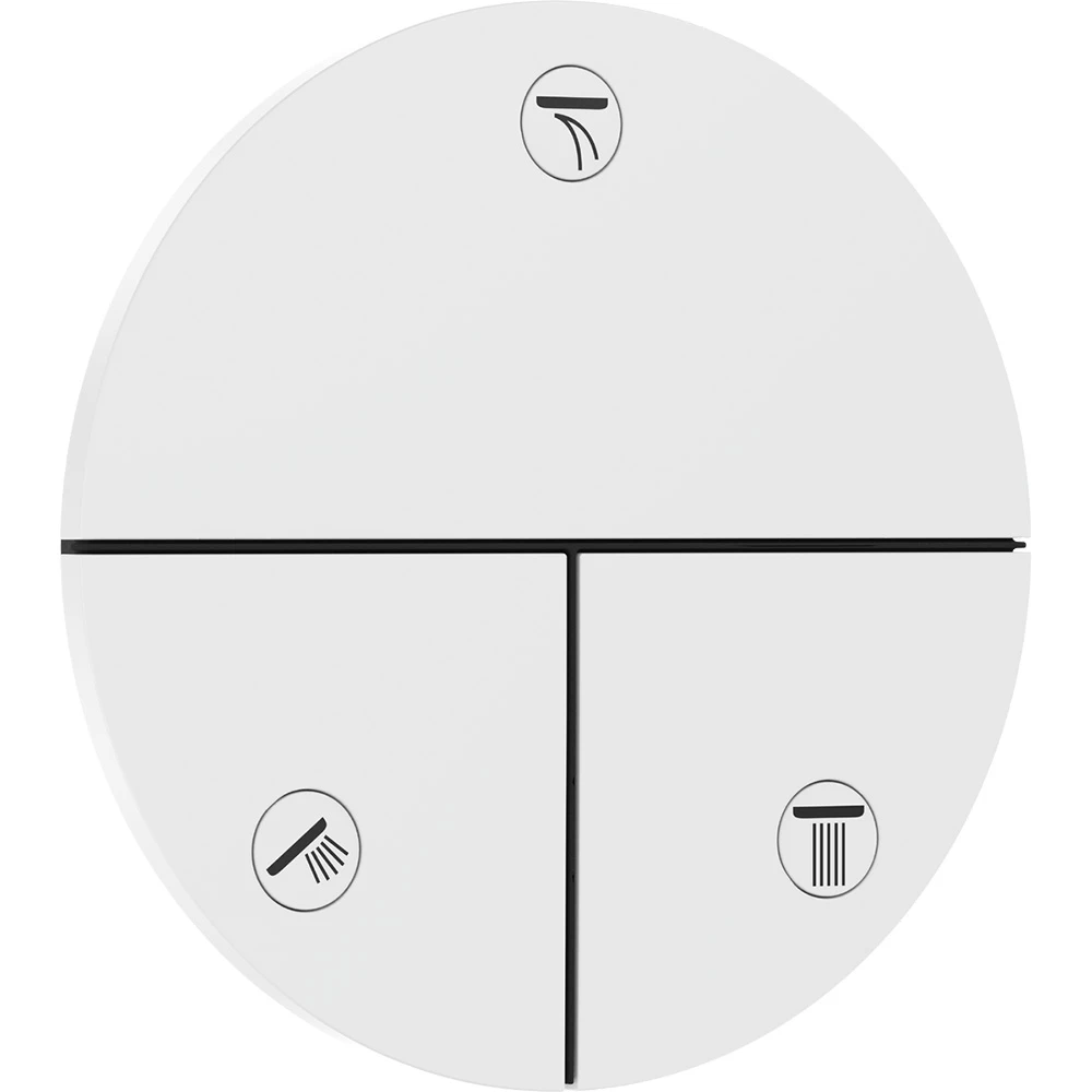 Hansgrohe ShowerSelect Comfort S Satin Beyaz 3 Çıkış İçin Valf Ankastre Termostatik Banyo Bataryası 15558700