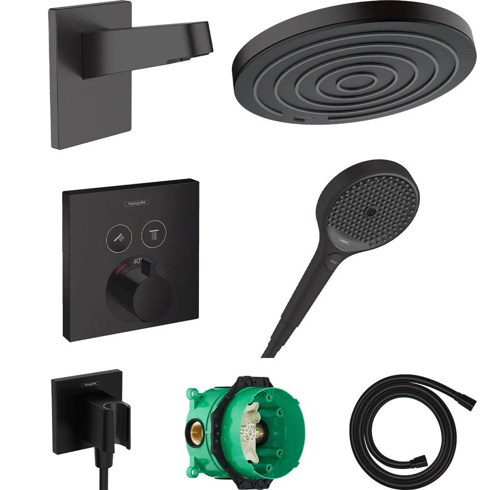 Hansgrohe ShowerSelect Satin Siyah Ankastre Duş Seti