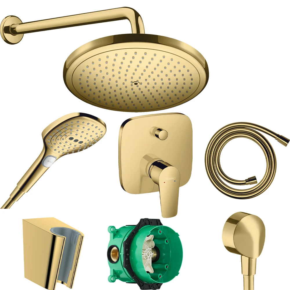 Hansgrohe Talis E Parlak Altın Ankastre Duş Seti