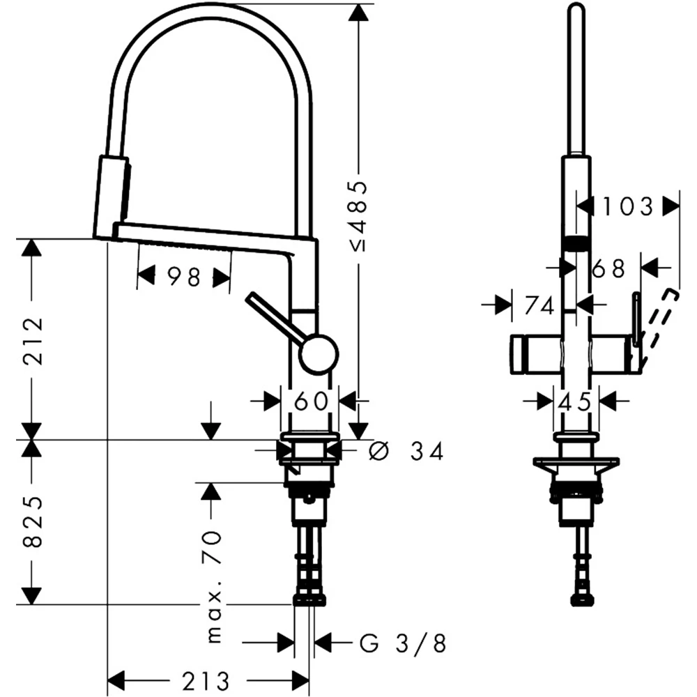 Hansgrohe Talis Select M54 PowderSpray Mutfak Bataryası - 72861800 2