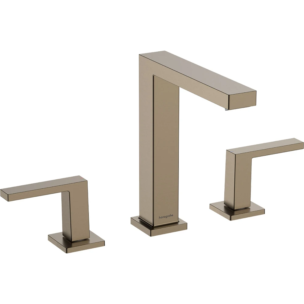 Hansgrohe Tecturis E 150 EcoSmart+ Bas-Aç Gider Seti İle Mat Bronz 3 Delikli Lavabo Bataryası 73030140