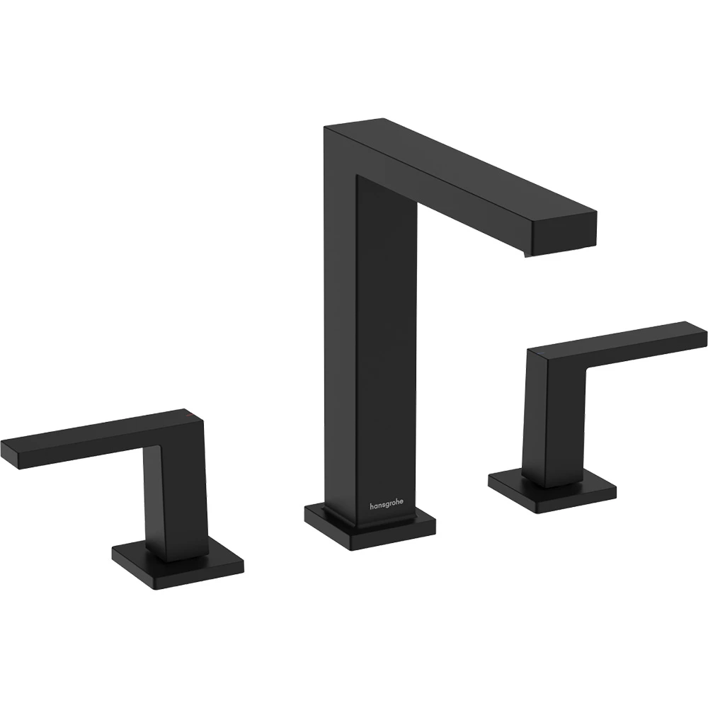 Hansgrohe Tecturis E 150 EcoSmart+ Bas-Aç Gider Seti İle Satin Siyah 3 Delikli Lavabo Bataryası 73030670