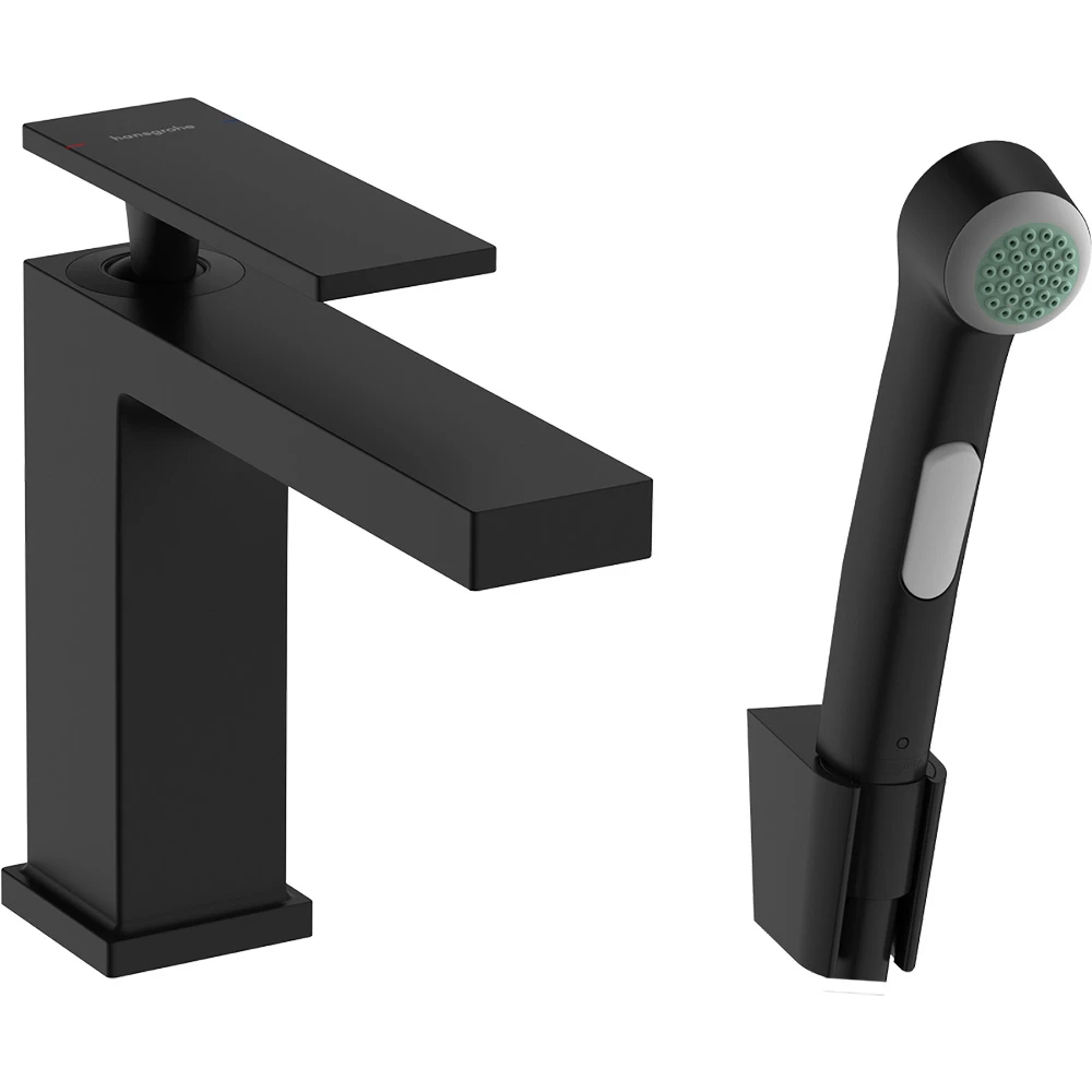 Hansgrohe Tecturis E Satin Siyah 110 Bidette El Duşu ve Duş Hortumu 160 Cm İle Tek Kollu Lavabo Bataryası 73210670