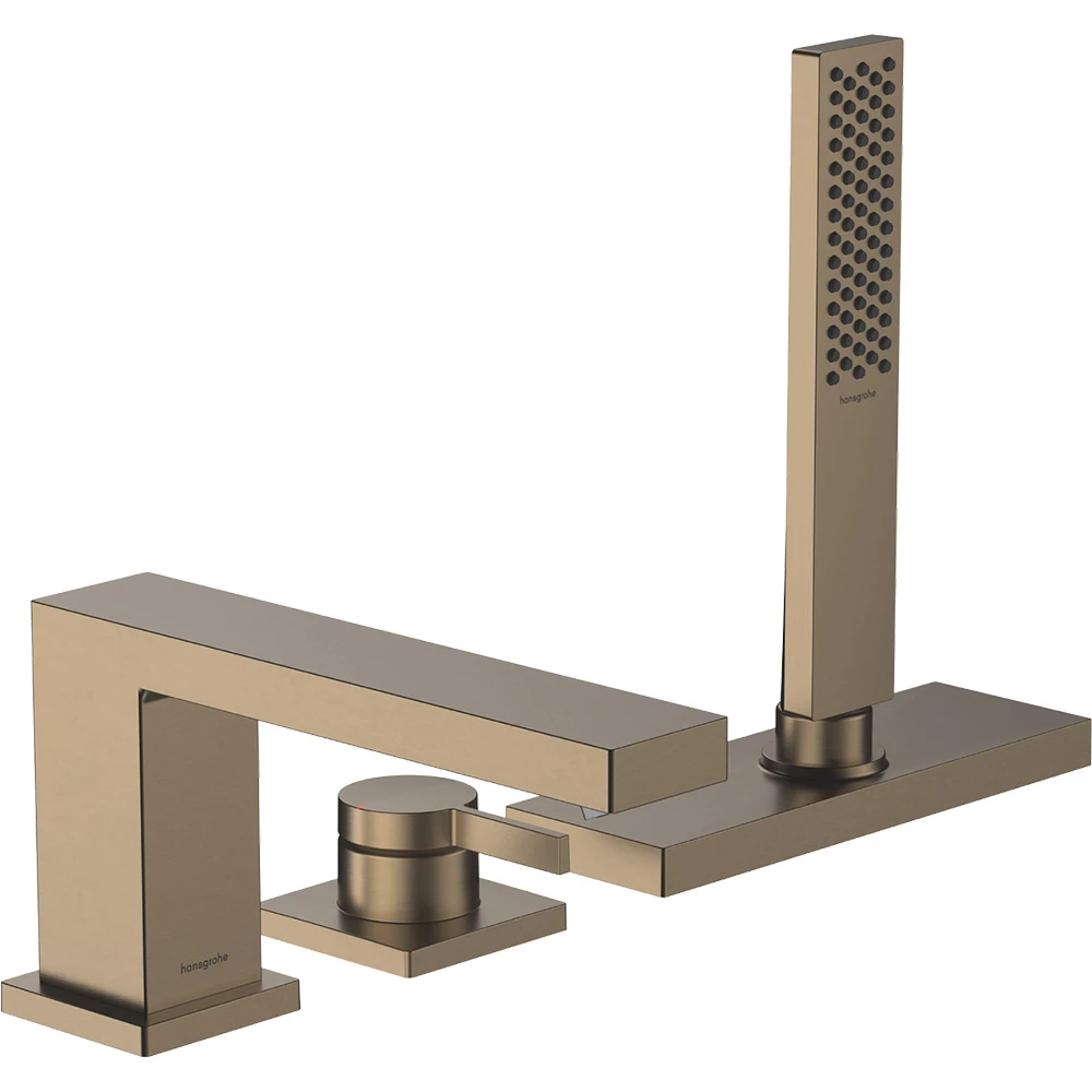 Hansgrohe Tecturis E sBox İle 3-Delikli Küvet Kenarı Mat Bronz Tek Kollu Banyo Bataryası 73443140