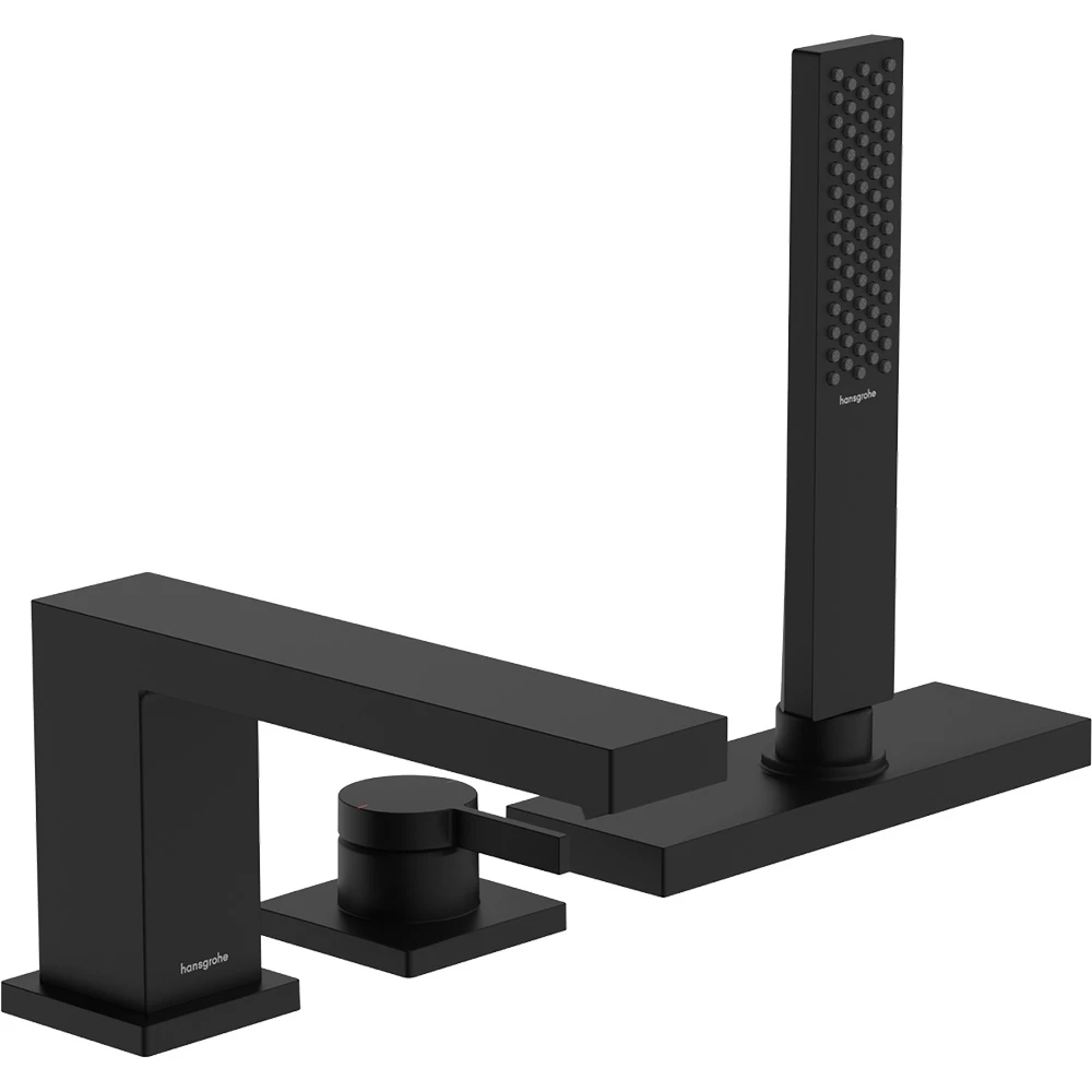 Hansgrohe Tecturis E sBox İle 3-Delikli Küvet Kenarı Satin Siyah Tek Kollu Banyo Bataryası 73443670