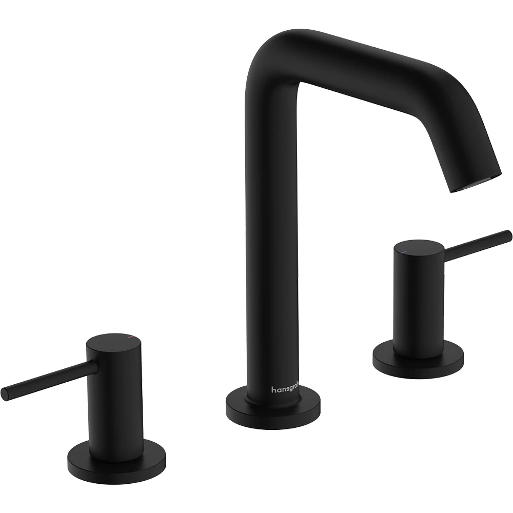 Hansgrohe Tecturis S 150 EcoSmart+ Bas-Aç Gider Seti İle Satin Siyah 3 Delikli Lavabo Bataryası 73330670