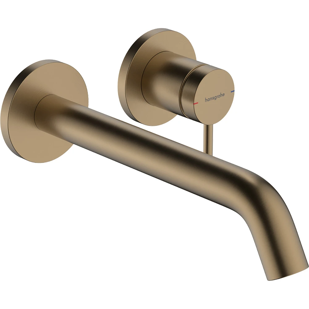 Hansgrohe Tecturis S Ankastre Duvara Monte EcoSmart+ 22,5 Cm Gaga İle Mat Bronz Tek Kollu Lavabo Bataryası 73351140