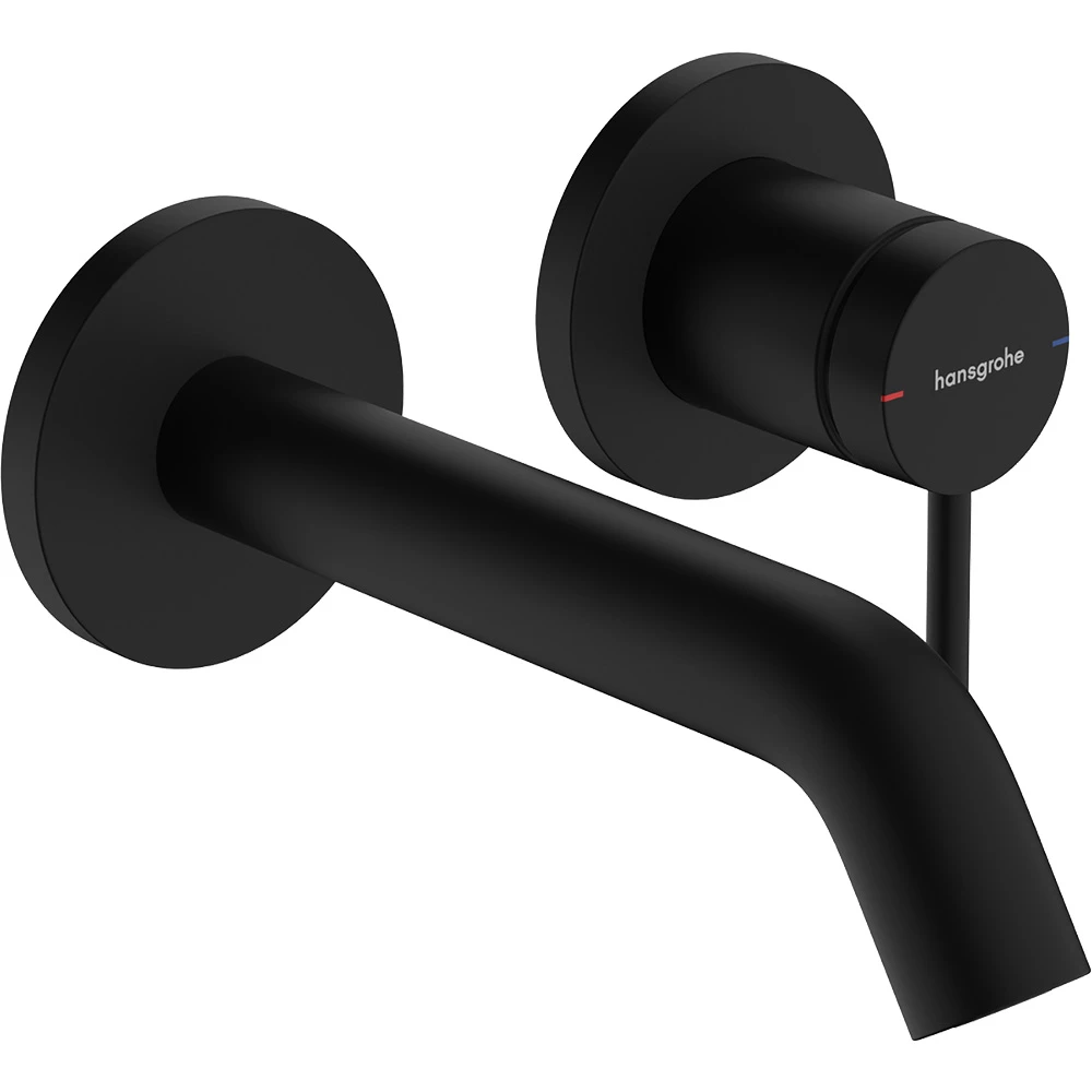 Hansgrohe Tecturis S Ankastre Duvara Monte EcoSmart+ 16,5 Cm Gaga İle Satin Siyah Tek Kollu Lavabo Bataryası 73350670