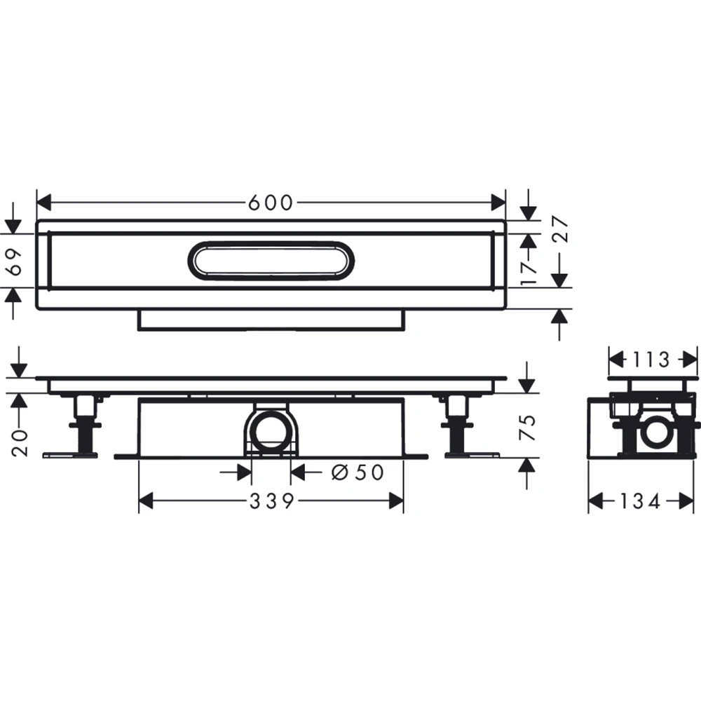 Hansgrohe uBox Universal Komple Set 60 Duş Kanalı 56022180 2