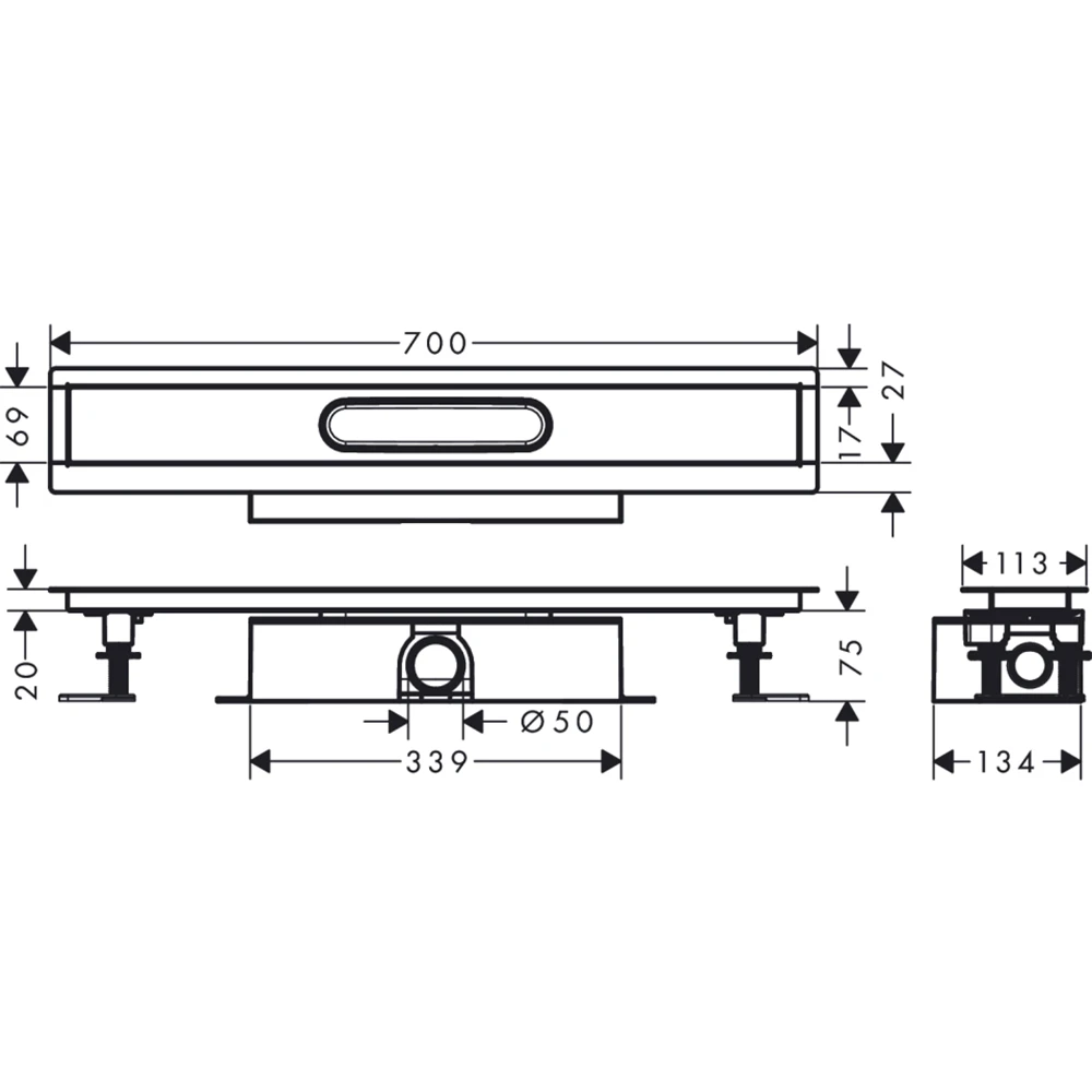 Hansgrohe uBox Universal Komple Set 70 Duş Kanalı 56023180 2