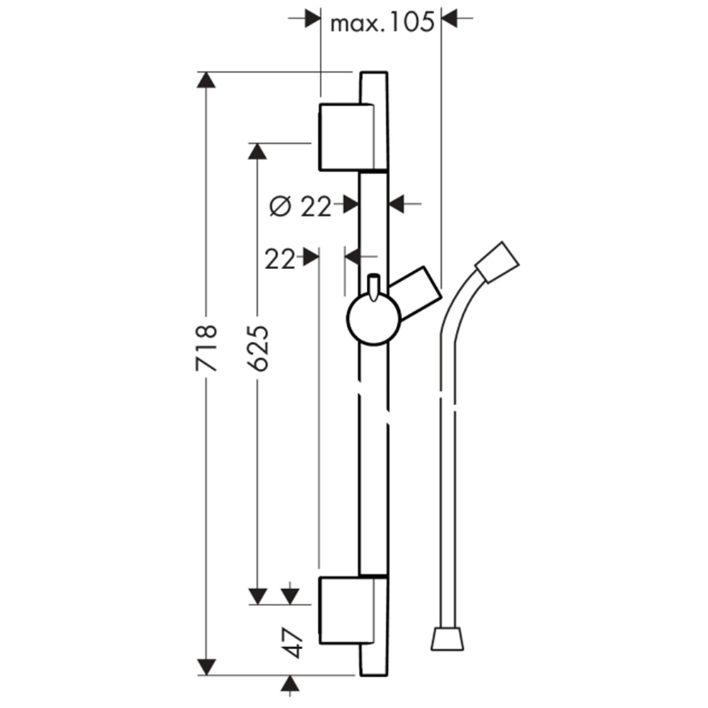 Hansgrohe Unica S Puro 65 Cm Mat Bronz Duş Barı 28632140 2