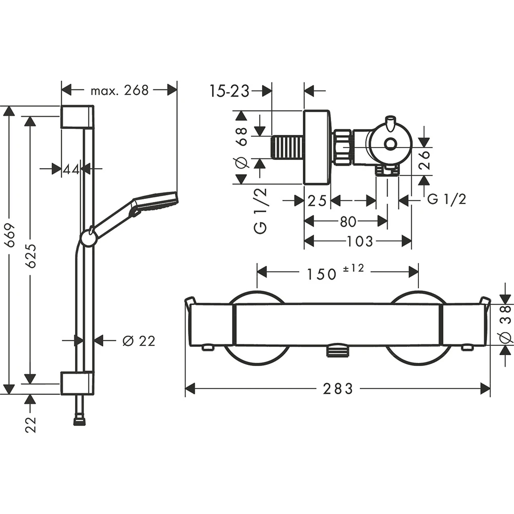 Hansgrohe Vernis Blend Banyo Bataryalı Duş Seti - 26960000 2