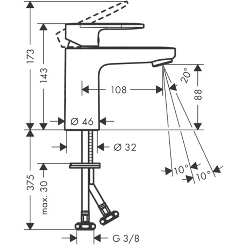Hansgrohe Vernis Blend Tek Kollu Lavabo Bataryası - 71589000 2