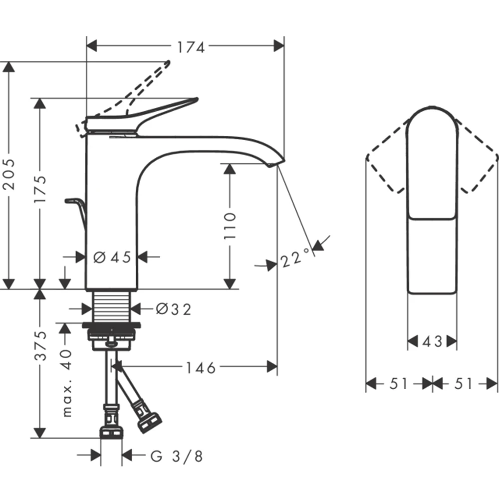 Hansgrohe Vivenis 110 Lavabo Bataryası 75020000 2