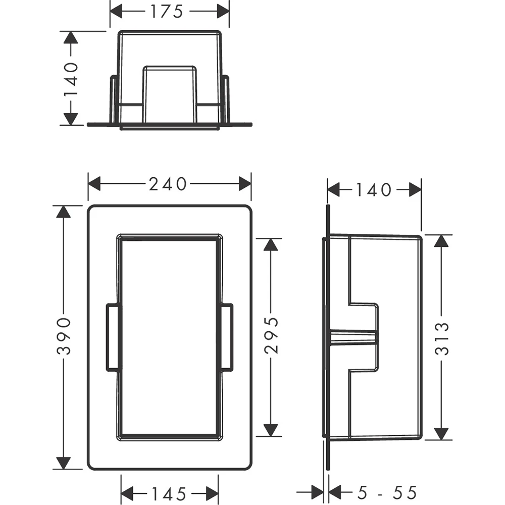 Hansgrohe XtraStoris Rock Ankastre Satin Siyah Çöp Kutusu - 56063670 2