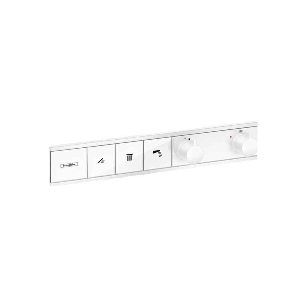 Hansgrohe RainSelect 3 Çıkış İçin Satin Beyaz Termostatik Ankastre Banyo Bataryası - 15381700