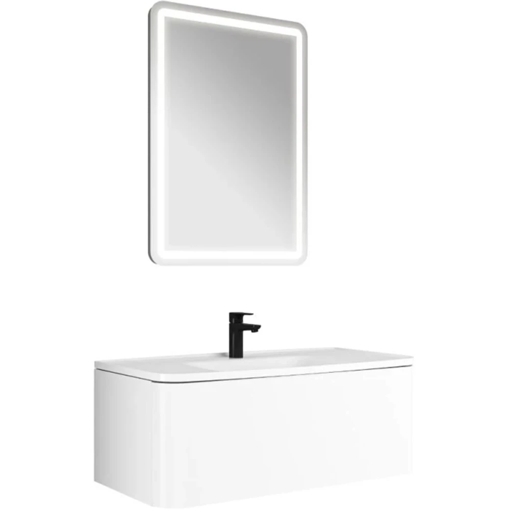 Kale Fold Pro 100 Cm Mat Beyaz Banyo Dolabı Takımı