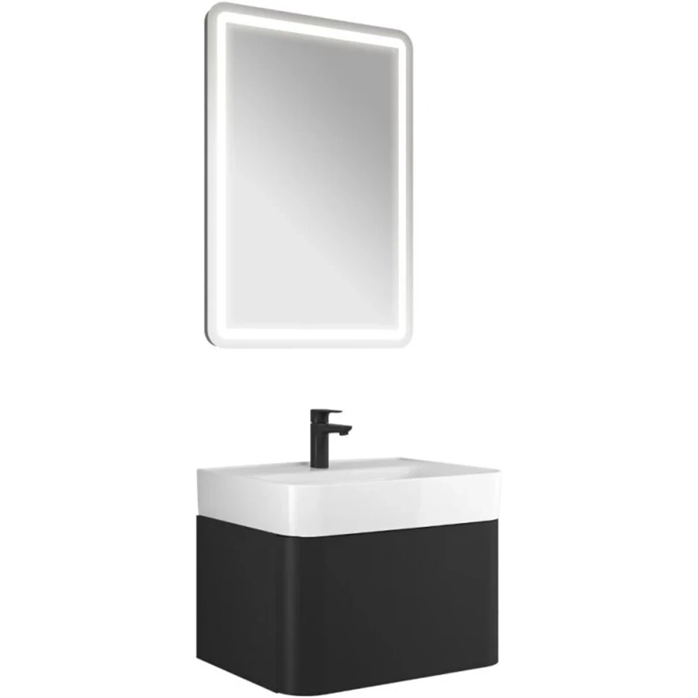 Kale Fold Pro 65 Cm Mat Siyah Banyo Dolabı Takımı