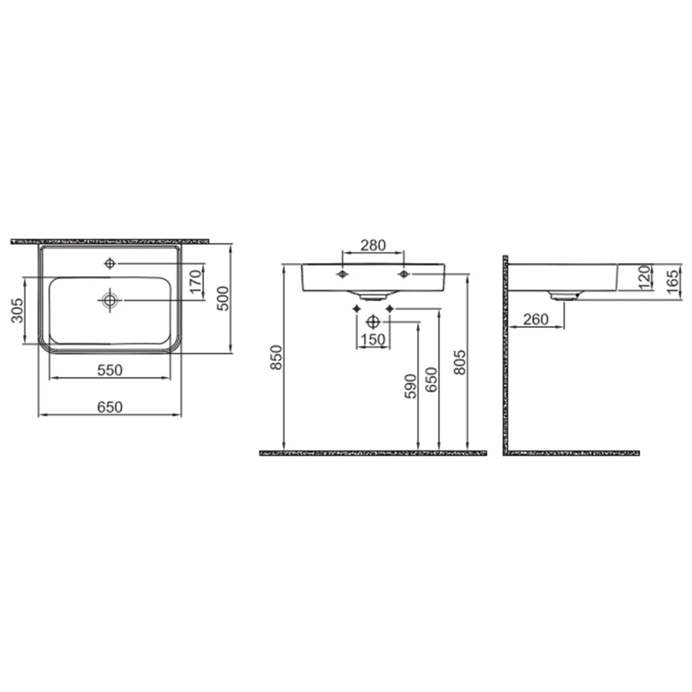 Kale Fold Pro 65x50 Cm Etajerli Lavabo 2