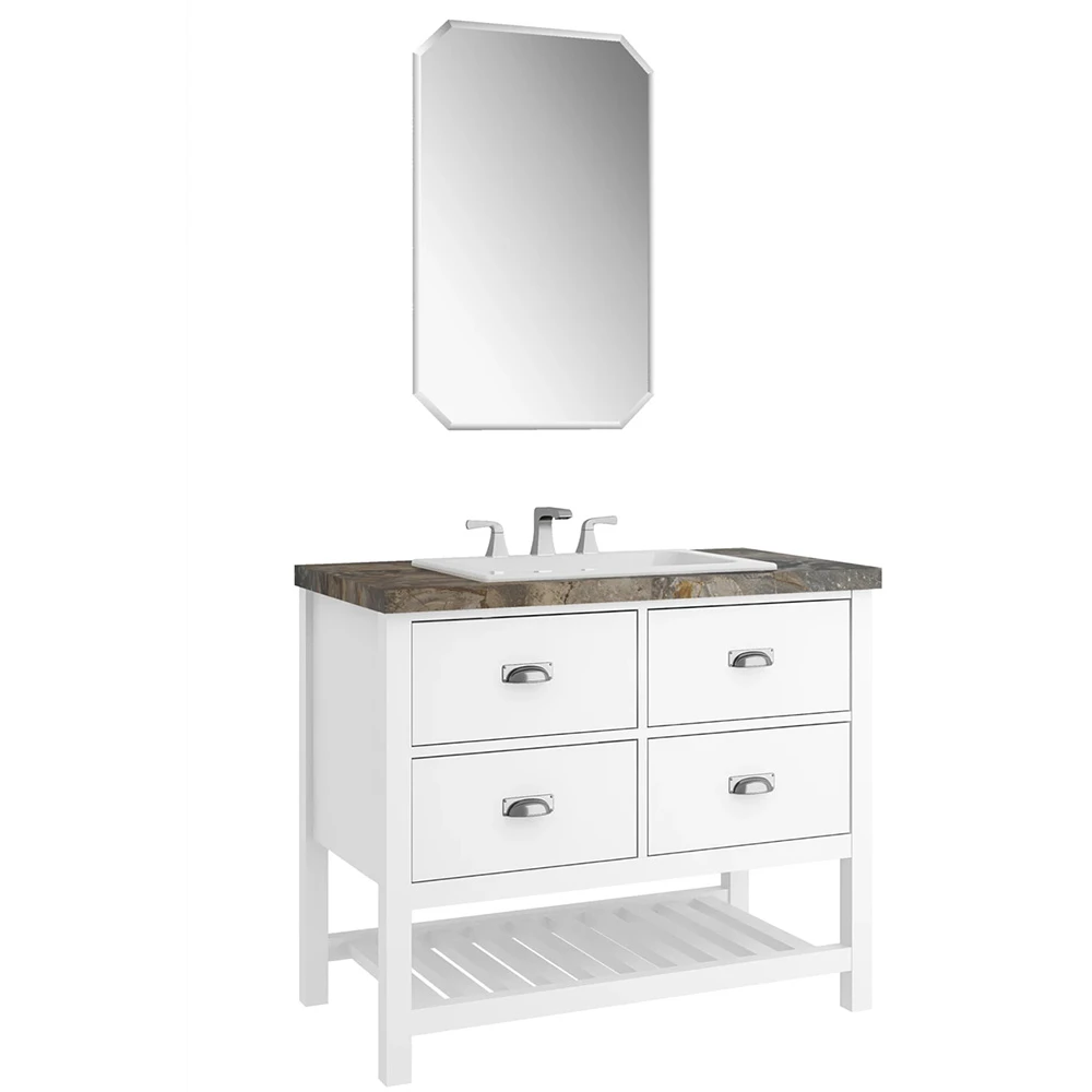 Kale Grandhome 100 Cm Mat Beyaz-Asteroid Banyo Dolabı Takımı (Mat Krom Kulp)