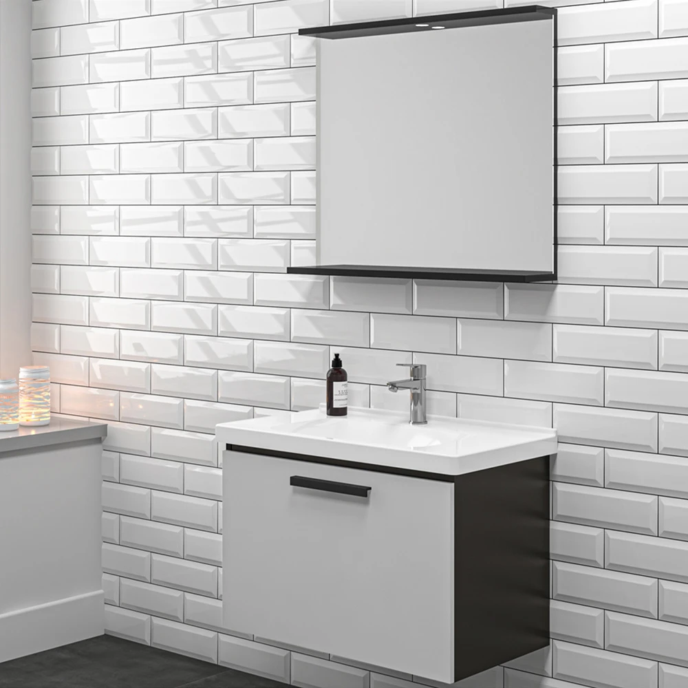 Kale Gris 65 Cm Siyah-Gri Banyo Dolabı Takımı 2