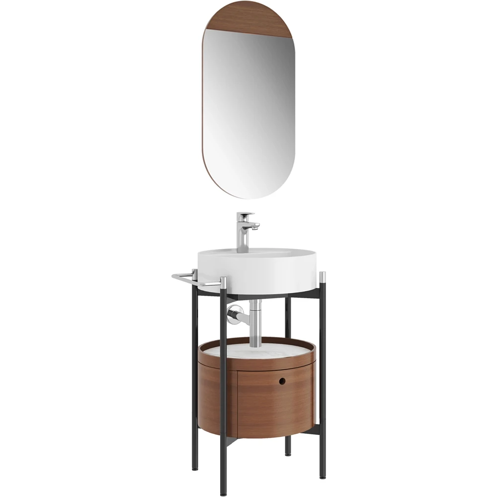 Kale Icon 2.0 50 Cm Yuvarlak Mat Beyaz Banyo Dolabı Takımı