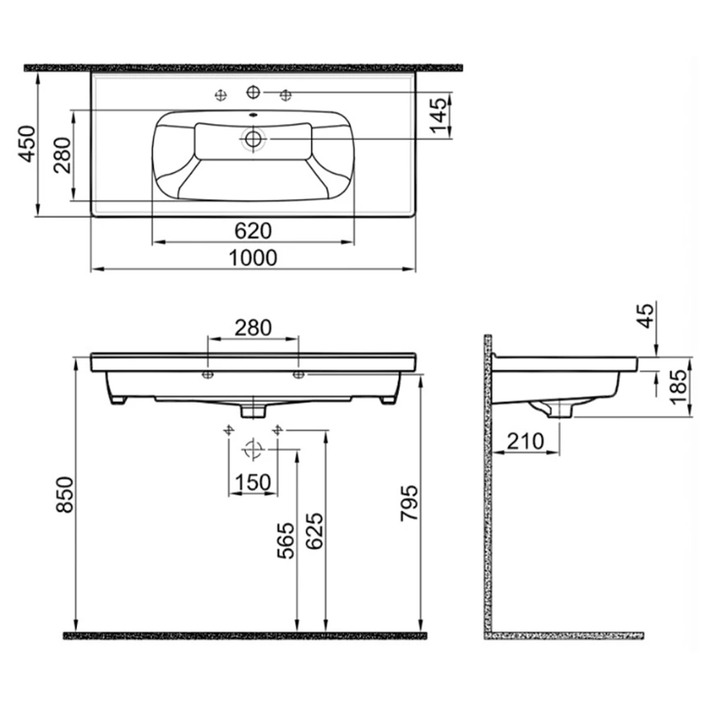 Kale Idea 2.0 100x45 Cm Etajerli Lavabo 3