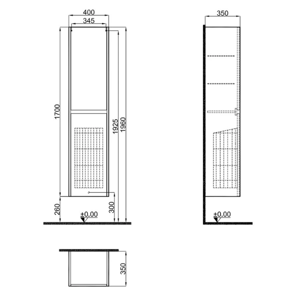 Kale Idea 2.0 40 Cm Sepetli Pasifik A Boy Dolabı (Sağ-Sol) 2