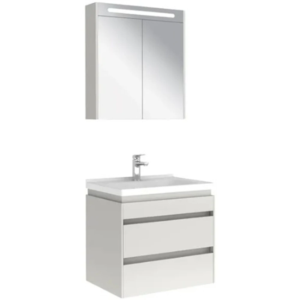 Kale Idea 2.0 65 Cm Parlak Beyaz Çift Çekmeceli Banyo Dolabı Takımı 610100200510