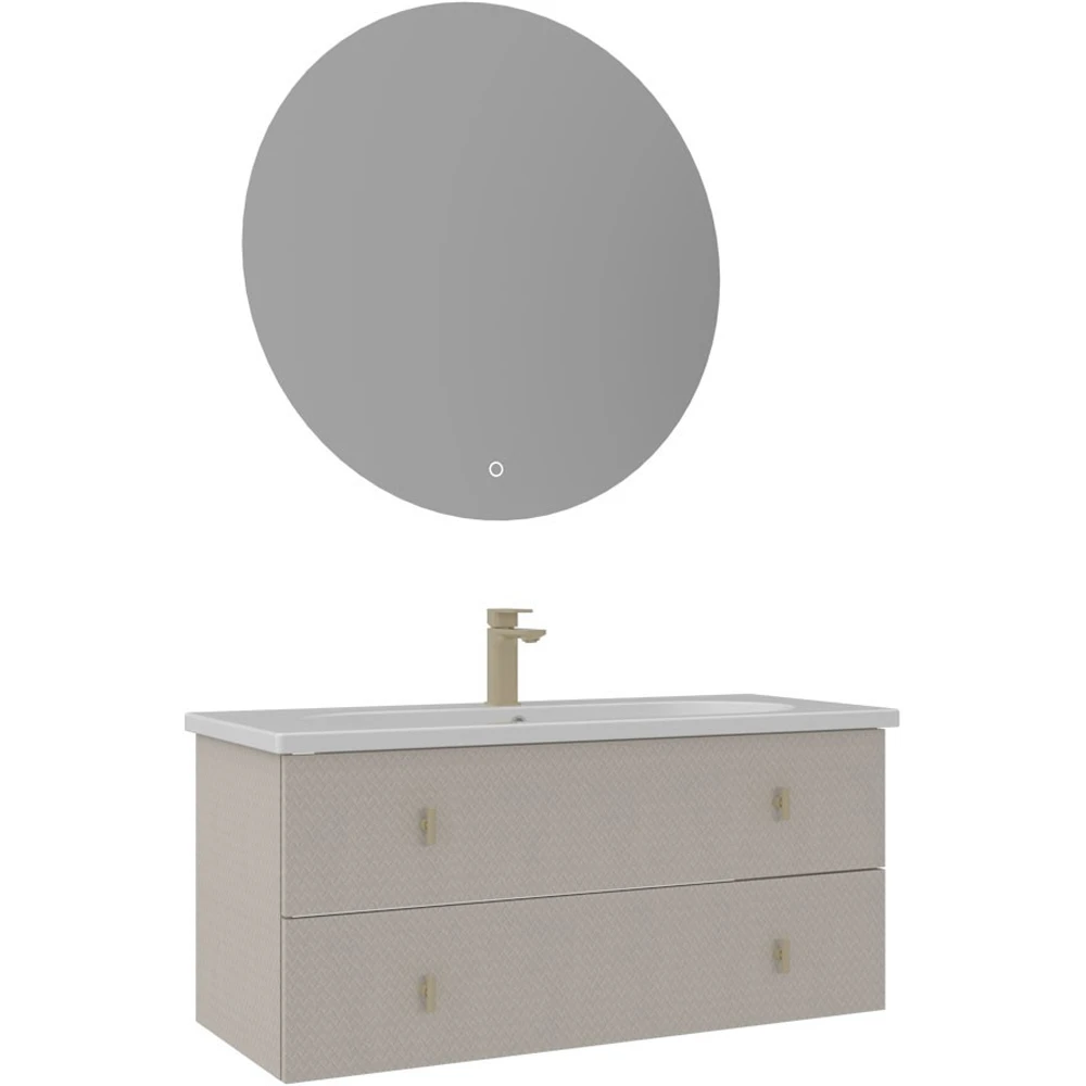 Orka Milazzo 100 Cm Calisto Banyo Dolabı Takımı (Altın Kulp) - 5006901